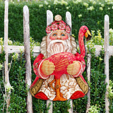 Flamingo Santa Tropical Door Decor by G. DeBrekht - Christmas Santa Snowman Decor - 8117835H