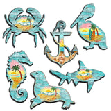 Coastal Creatures Decorative Wooden Magnets Set of 6 by G. Debrekht - Coastal Decor - 8090062G-S6