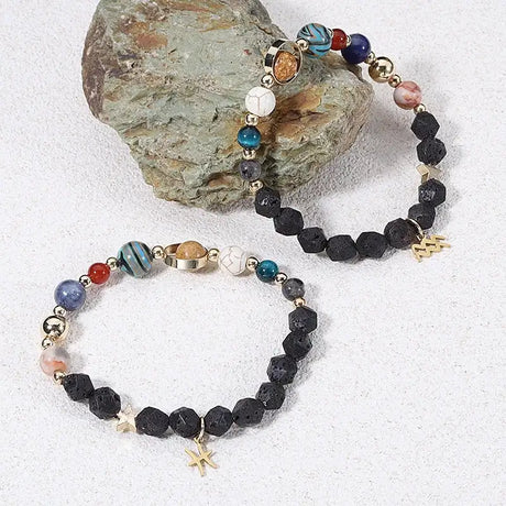 Natural Volcanic Rock Twelve Constellations Bracelets Fashion European And American Style - Lootquake