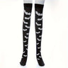Medias altas con estampado cruzado, calcetines ajustados por encima de la rodilla estilo JK, medias y calcetería para mujer
