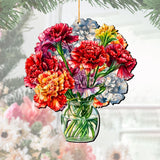 Flowers in the Vase Wooden Ornaments by G. Debrekht - Love Family Decor - 8688317