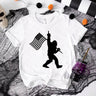 Bigfoot Holding A Flag Short Sleeve T-shirt