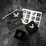 Black Agate Stainless Steel Punk Gothic Ring