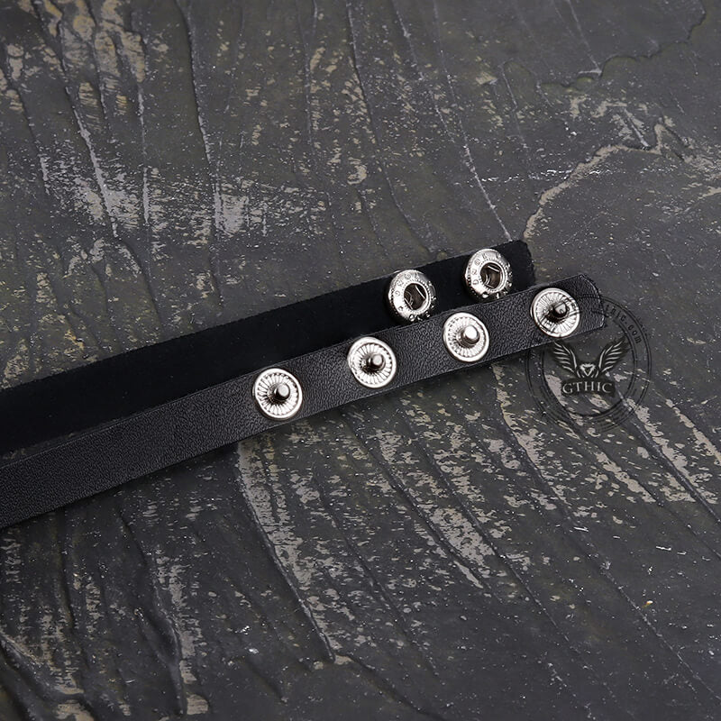 Gargantilla de cuero de aleación con diseño de mariposa negra