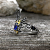 Black Devil Wings Brass Gothic Ring
