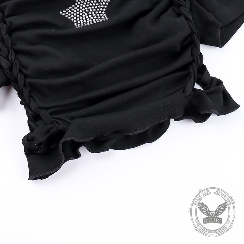 Black Diamond Star Side Cutout T-Shirt