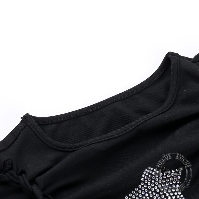 Black Diamond Star Side Cutout T-Shirt
