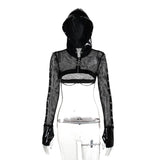 Black Punk Halter Crop Top