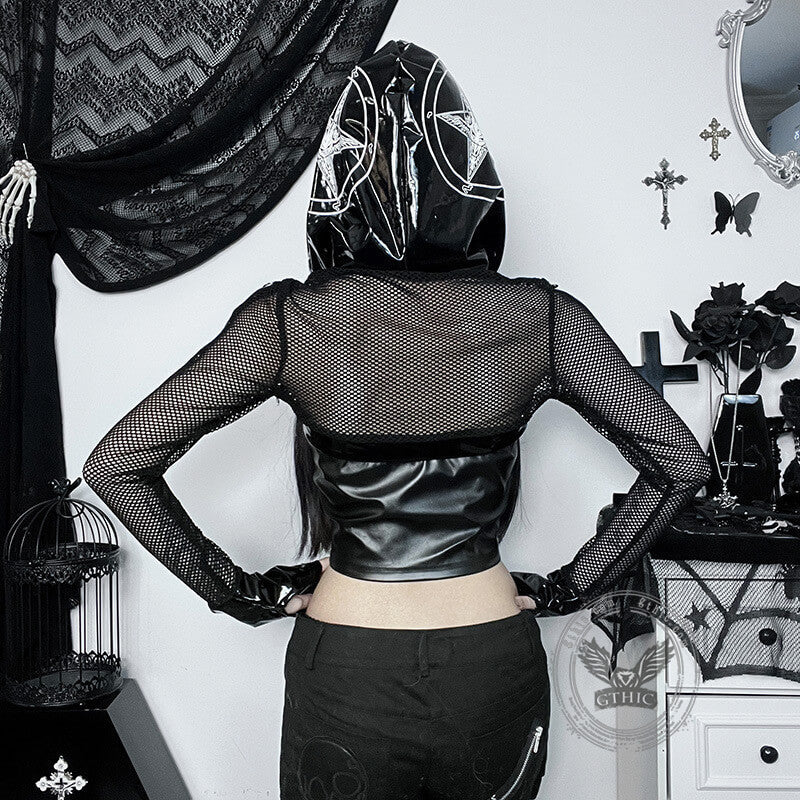 Black Punk Halter Crop Top