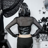 Black Punk Halter Crop Top