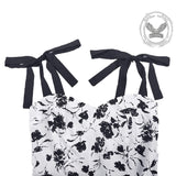 Black Rose Print Sleeveless Dress