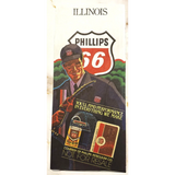 Blast from the Past Phillips 66 Illinois Coca-Cola Map Treasure