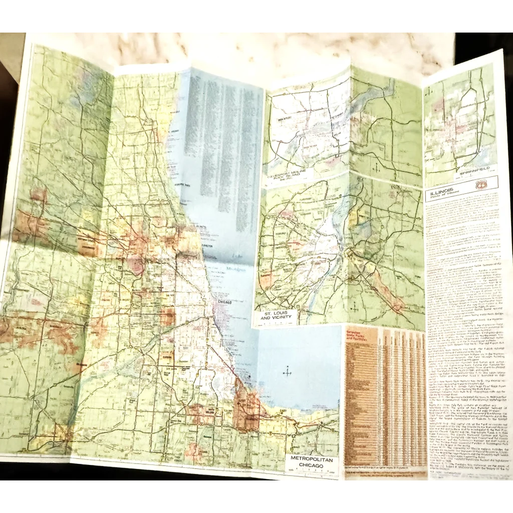 Blast from the Past Phillips 66 Illinois Coca-Cola Map Treasure