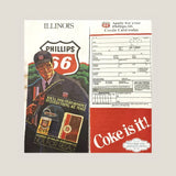 Blast from the Past Phillips 66 Illinois Coca-Cola Map Treasure