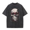 Blood Glasses Skull Print Washed T-shirt