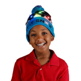 Multicolor LED Snowy Snowflake Winter Christmas Holiday Snowmen Beanie Hat-0