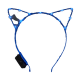 Blue LED Kitty Cat Ear Headband-1