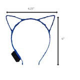 Blue LED Kitty Cat Ear Headband-3