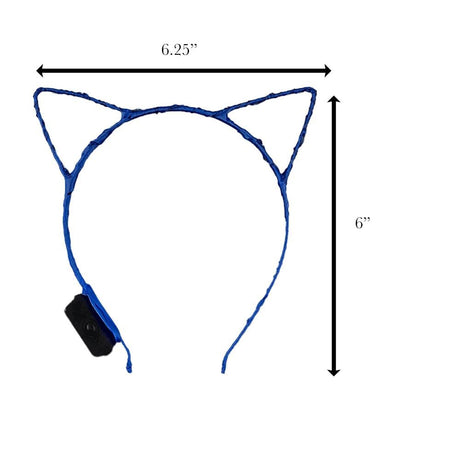 Blue LED Kitty Cat Ear Headband-3