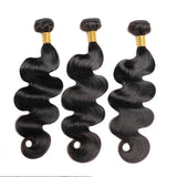 Brazilian Body Wave Hair Bundles - 100% Natural Black Human Hair Extensions, 3 PCS for Effortless Glam