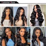 Brazilian Body Wave Hair Bundles - 100% Natural Black Human Hair Extensions, 3 PCS for Effortless Glam