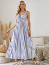 Bohemian Halter Maxi Dress - Women's Summer Sleeveless Flowy Beach Dress