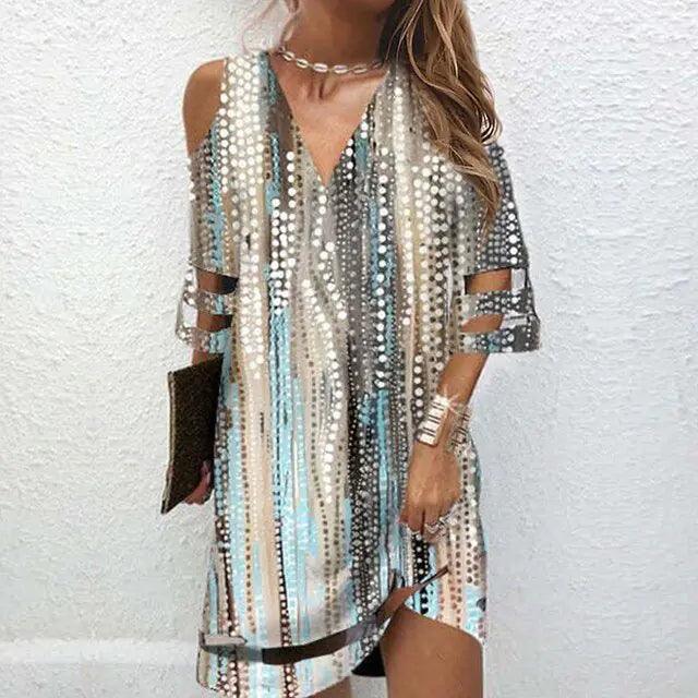 Boho Chic V-Neck Tie Dye Dresses
