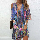 Boho Chic V-Neck Tie Dye Dresses