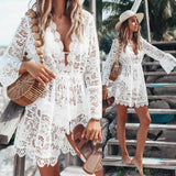 Boho Lace Maxi Beach Cover-Up Dress