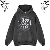 Boo To You Vintage Washed Hoodie Sweatshirt
