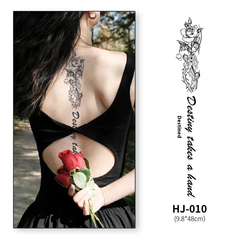 Botanical Spine Tattoo Decal