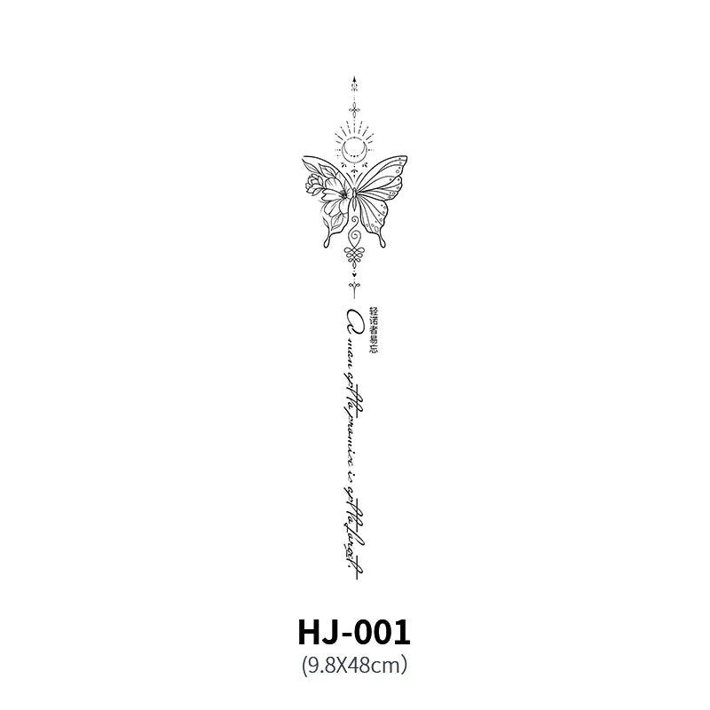 Botanical Spine Tattoo Decal