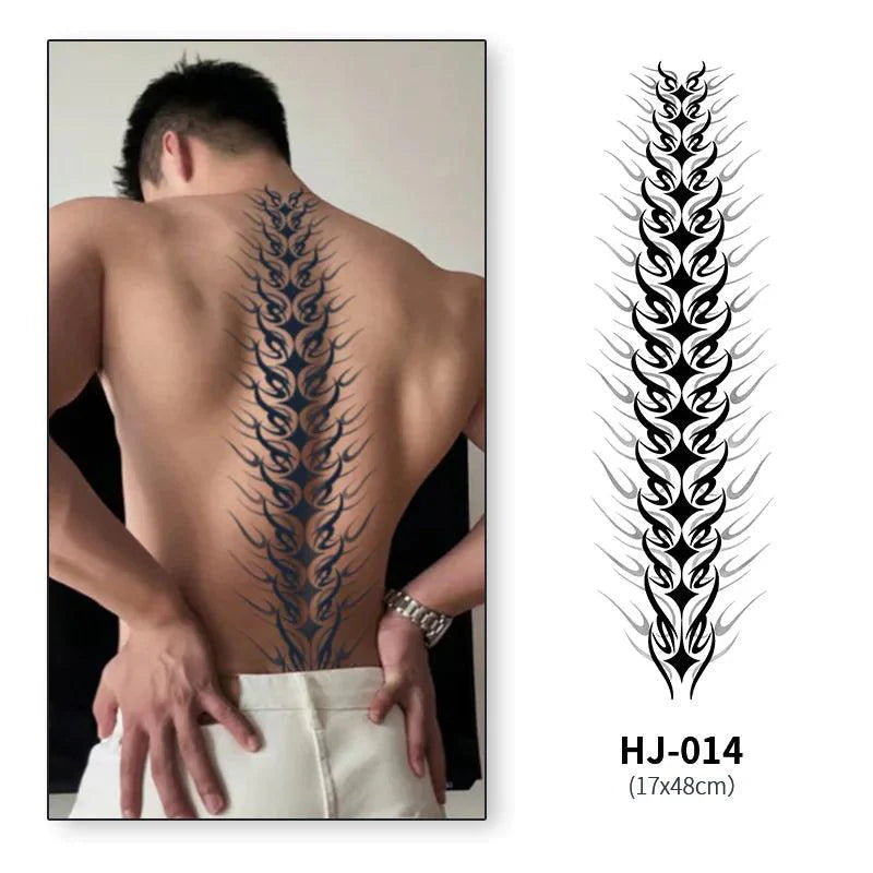 Botanical Spine Tattoo Decal