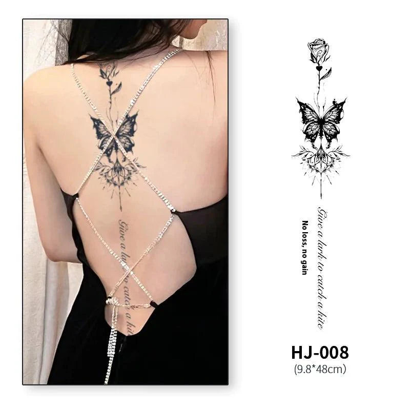 Botanical Spine Tattoo Decal