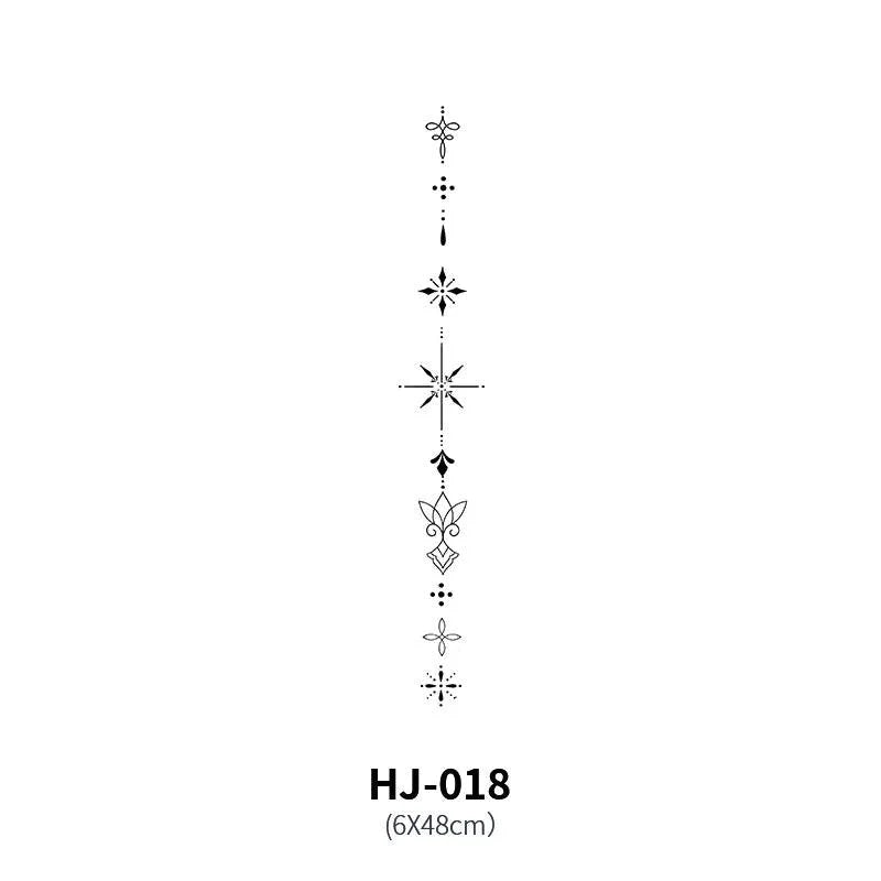 Botanical Spine Tattoo Decal