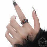 Budded Cross Star Alloy Open Ring