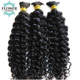 Burmese Boho Braids - Double Drawn Curly Bulk Human Hair Extensions for Braiding - 3 Bundles