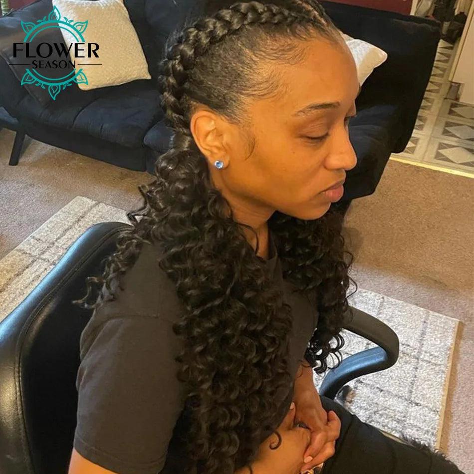 Burmese Boho Braids - Double Drawn Curly Bulk Human Hair Extensions for Braiding - 3 Bundles