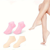 Lot de 2 chaussettes en gel de silicone pour le soin des pieds, hydratantes et anti-crevasses, pour le massage, anti-peaux mortes, soulage la douleur, sans alcool, de qualité familiale, sans alimentation électrique.