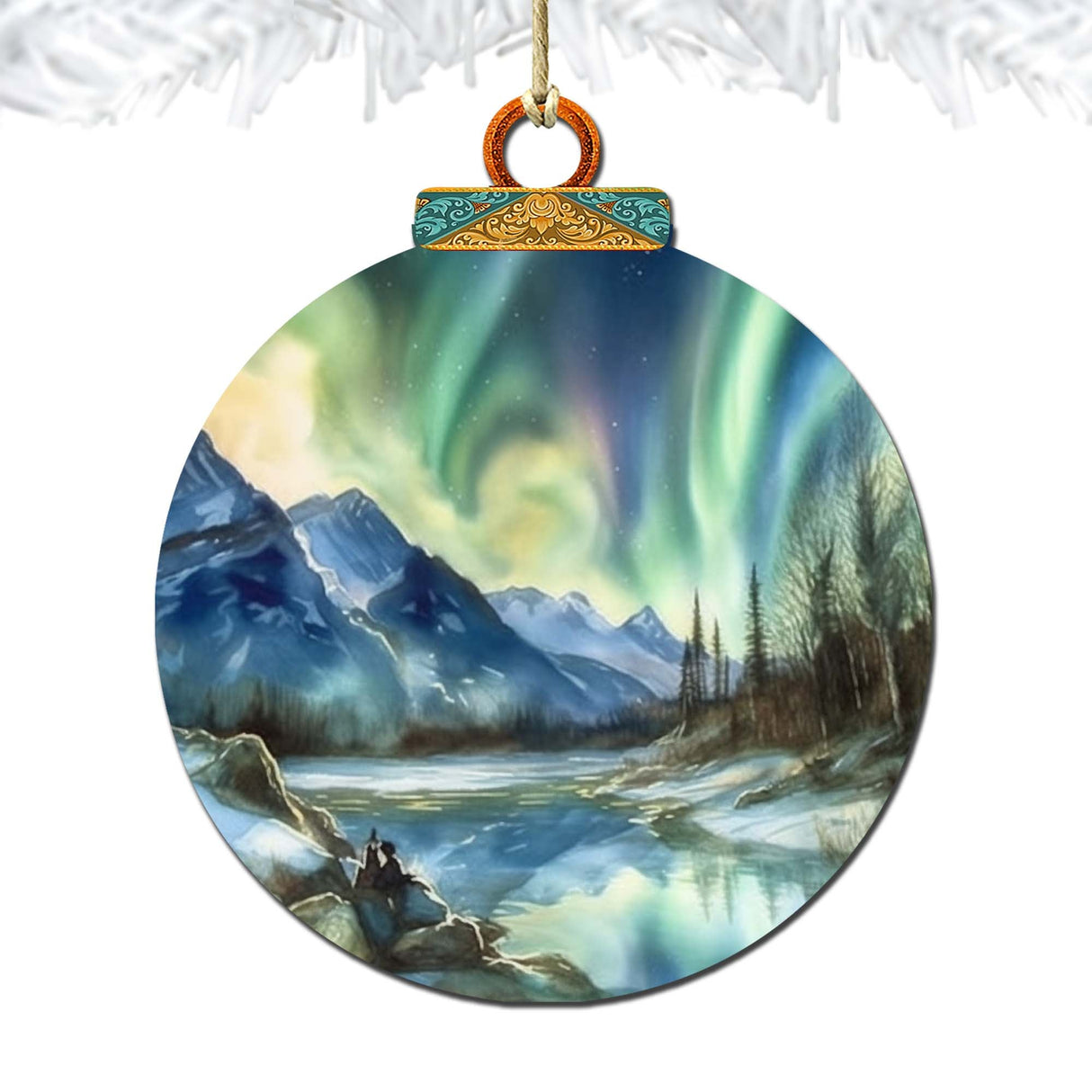 Adornos de madera de la aurora boreal de Alaska de G.Debrekht - Decoración navideña con temática de vida silvestre - 870039