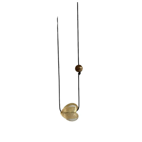 New Style Glass Love Pendant Design Sense Niche Long Necklace - Lootquake