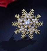 2pc New Exquisite And Elegant Pearl Snowflake Brooch - Lootquake