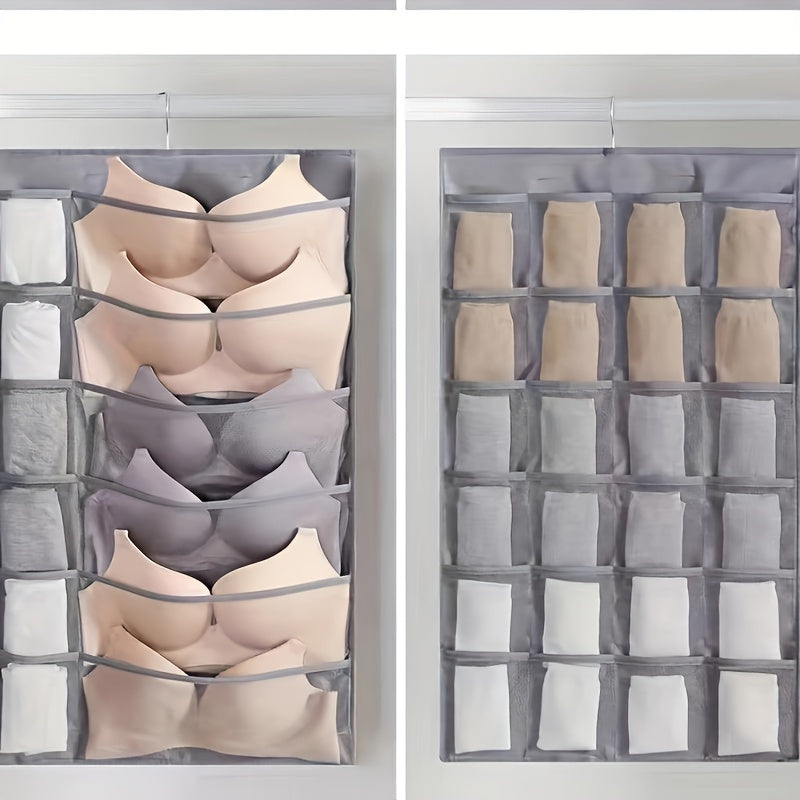 Sac de rangement pour sous-vêtements double face - Solution de rangement polyvalente pour lingerie et chaussettes, design compact et adapté aux voyages, avec fonction d'accrochage facile