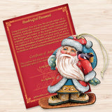Downslope Santa Christmas Wooden Ornaments by G. DeBrekht - Christmas Santa Snowman Decor - 8119171