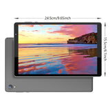 Tablette Android 12 10 pouces : processeur quad-core, 32 Go de stockage ROM (extensible jusqu'à 1 To), 2 Go de RAM, écran IPS HD 1280 x 800, appareil photo 2 MP + 2 MP, batterie 6 000 mAh, double caméra HD, Wi-Fi 6