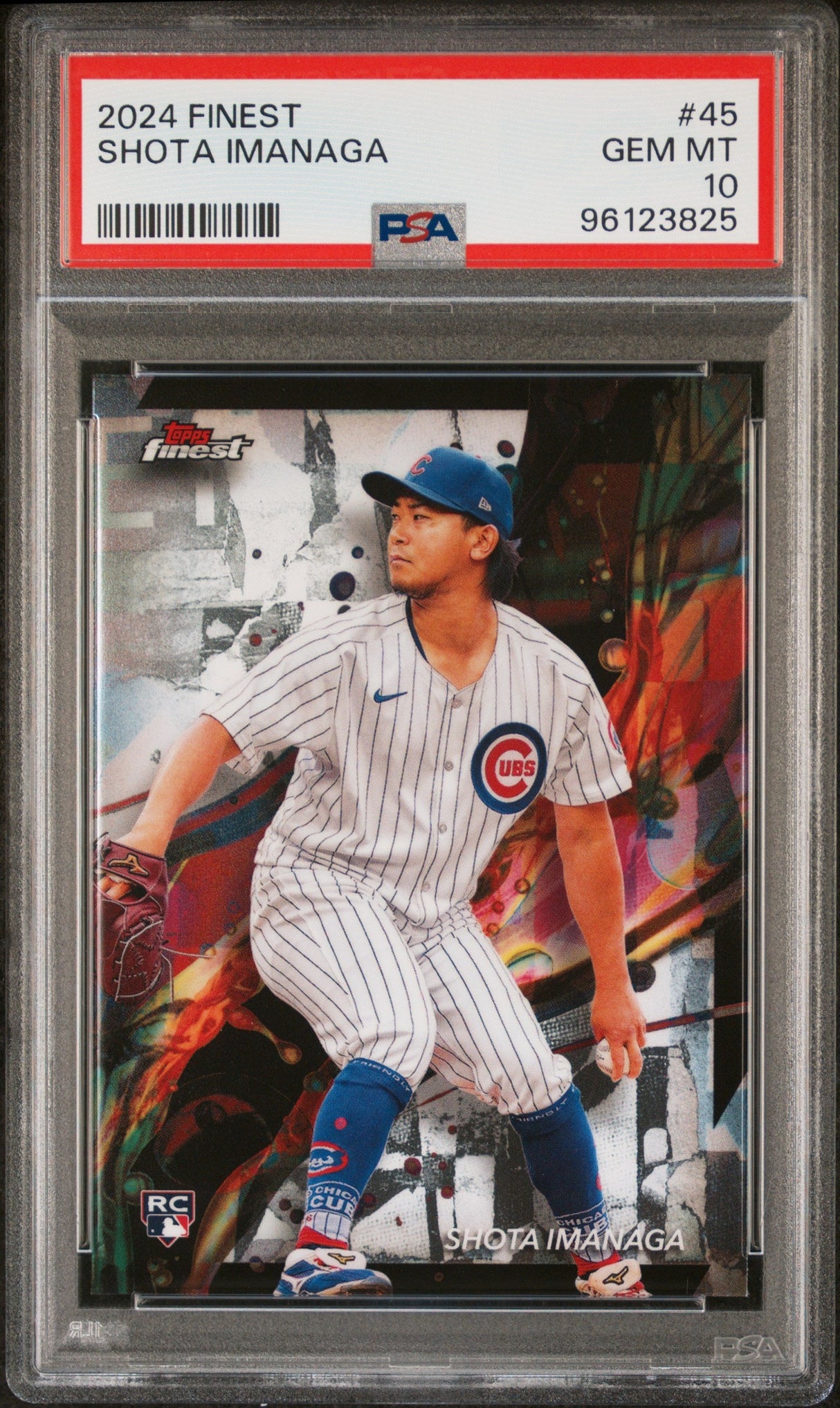 Tarjeta de béisbol Topps Finest Shota Imanaga #45 Rookie RC 2024, PSA 10 Gem Mint
