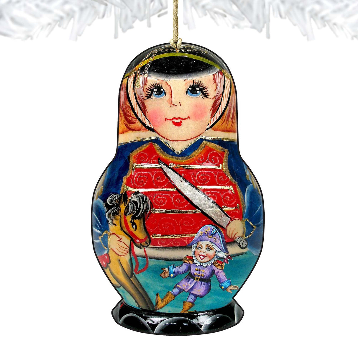 Nutcracker Nesting Doll Wooden Ornaments by G. DeBrekht - Christmas Decor - 8115151