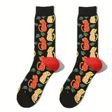 Leopard Print Socks, Unisex Stylish Mid Tube Socks, Women's Stockings & Hosiery