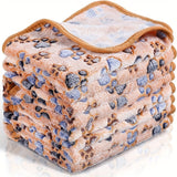 1pc Pet Blanket Dog Puppy Blanket Paw Print Coral Fleece Flannel Blanket Warm Soft Sleep Dog Blanket