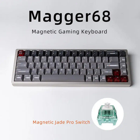 Magnetic White Porcelain Jade 68 Key Aluminum Tuo Keyboard - Lootquake